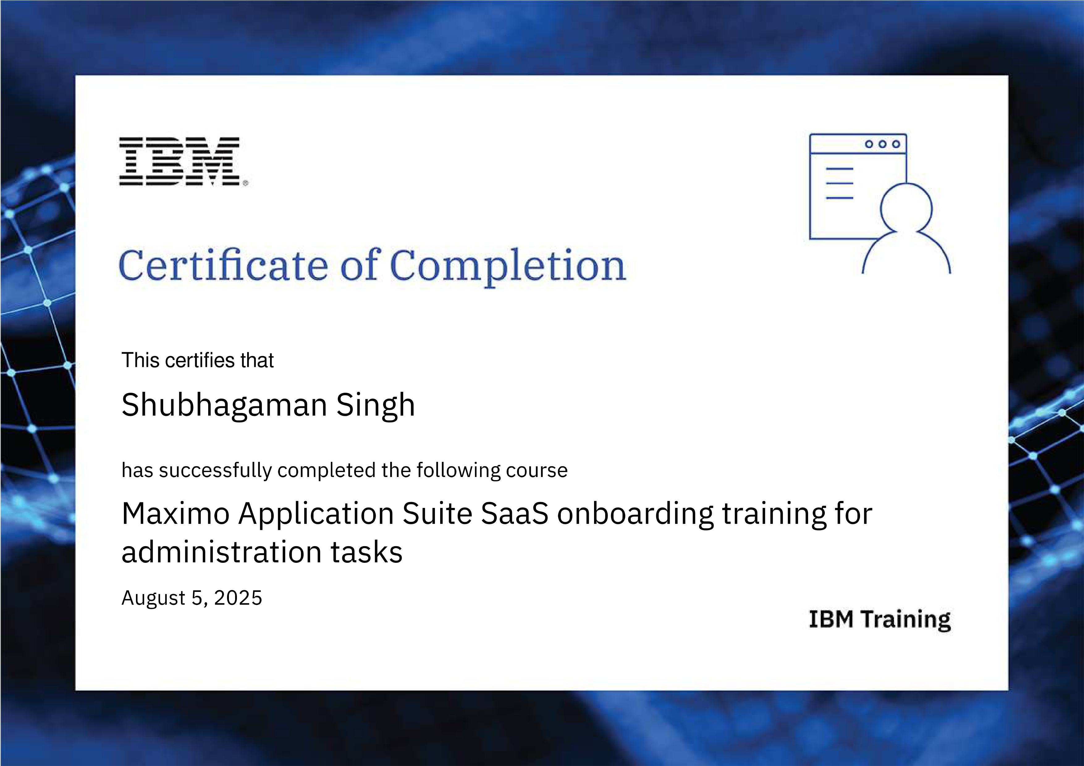 Maximo Application Suite SaaS onboarding training for administration tasks