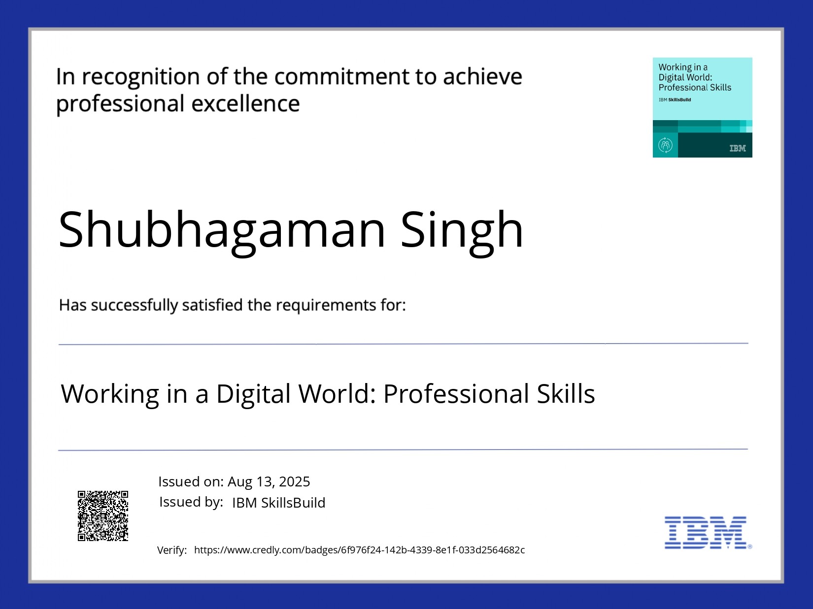 Working in a Digital World: Professional Skills