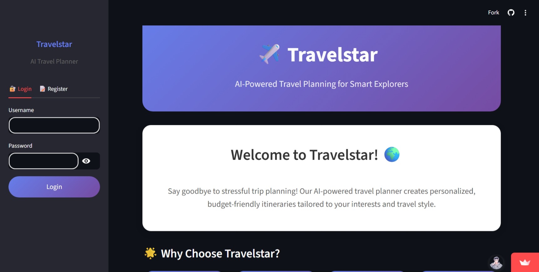 Travelstar - AI Travel Planner